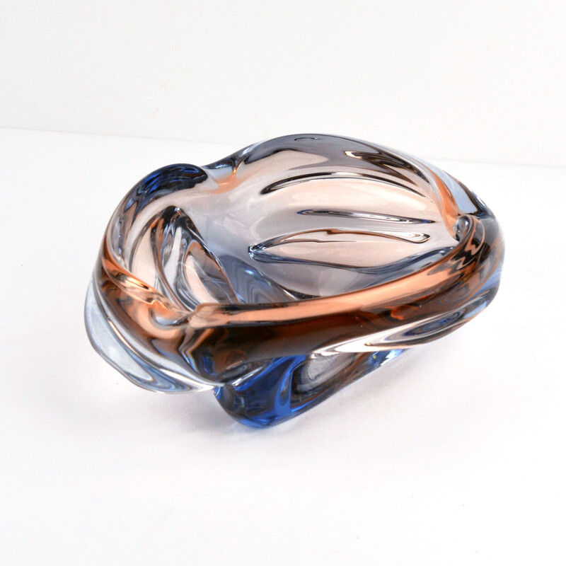 Vintage glass bowl by J. Hospodka for Chribska Sklarna, Czechoslovakia 1960