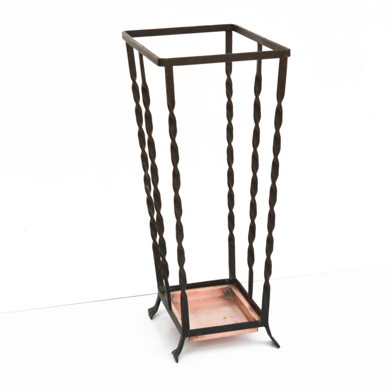 Vintage copper umbrella stand, Denmark 1960