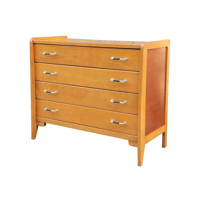 Mid-century golden wood chest of drawers - 1960s