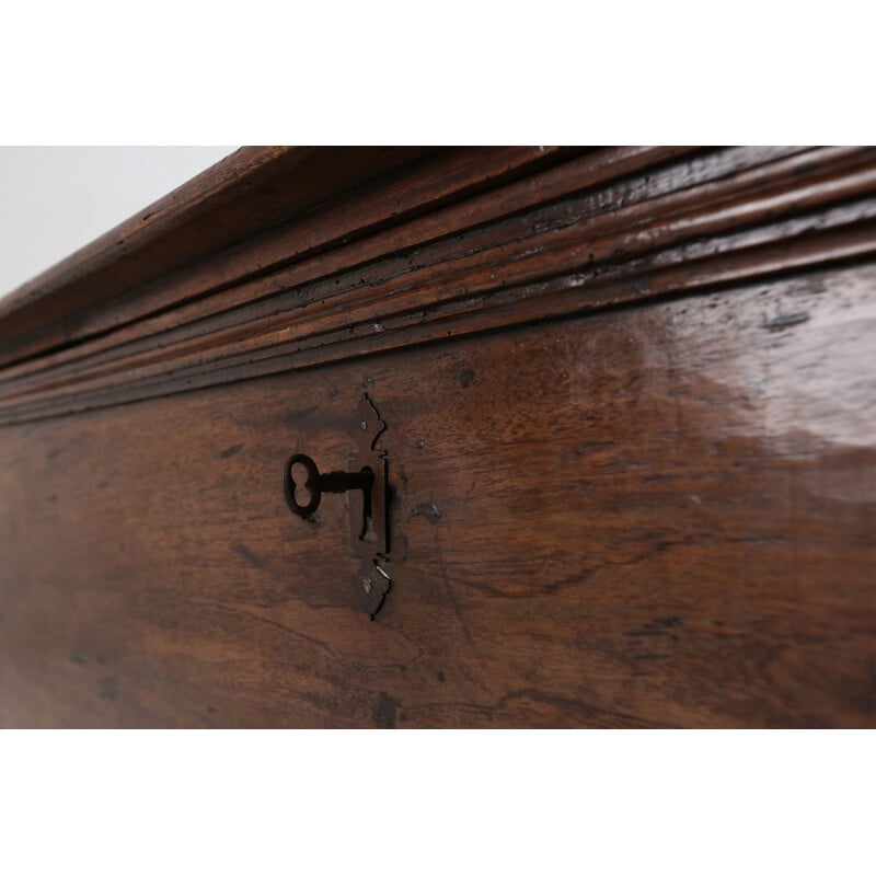 Vintage French oakwood chest linen, 1800