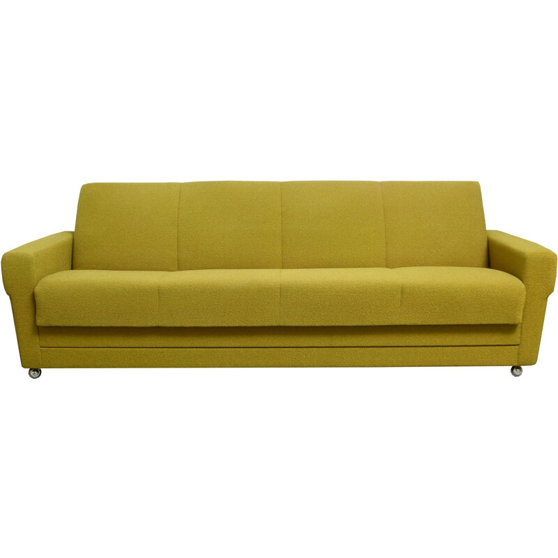 Convertible sofa in lime green fabric - 1960s