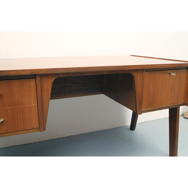 Vintage walnut desk, 1950