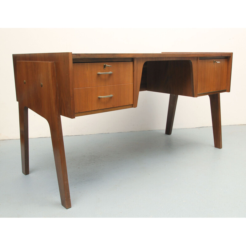 Vintage walnut desk, 1950
