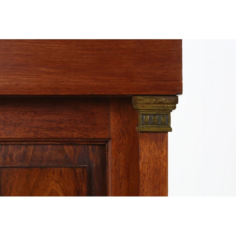 Vintage houten en koperen console