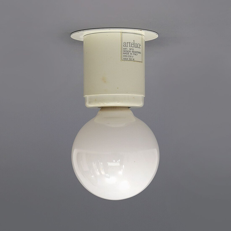Vintage white ceiling lamp "Sp15" by Gino Sarfatti for Arteluce, 1970