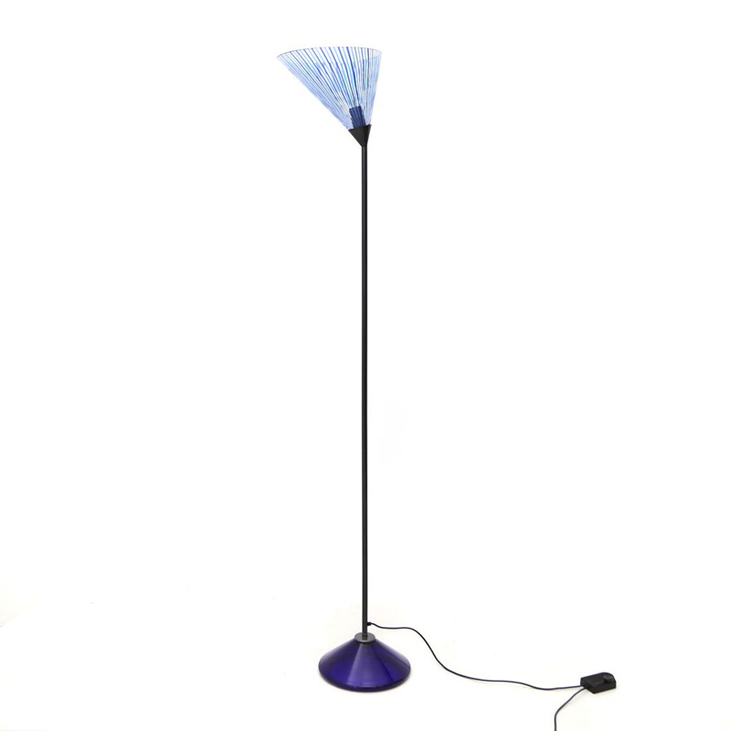 Vloerlamp met glazen voet en diffuser van Carlo Bartoli voor Antonangeli, 1980