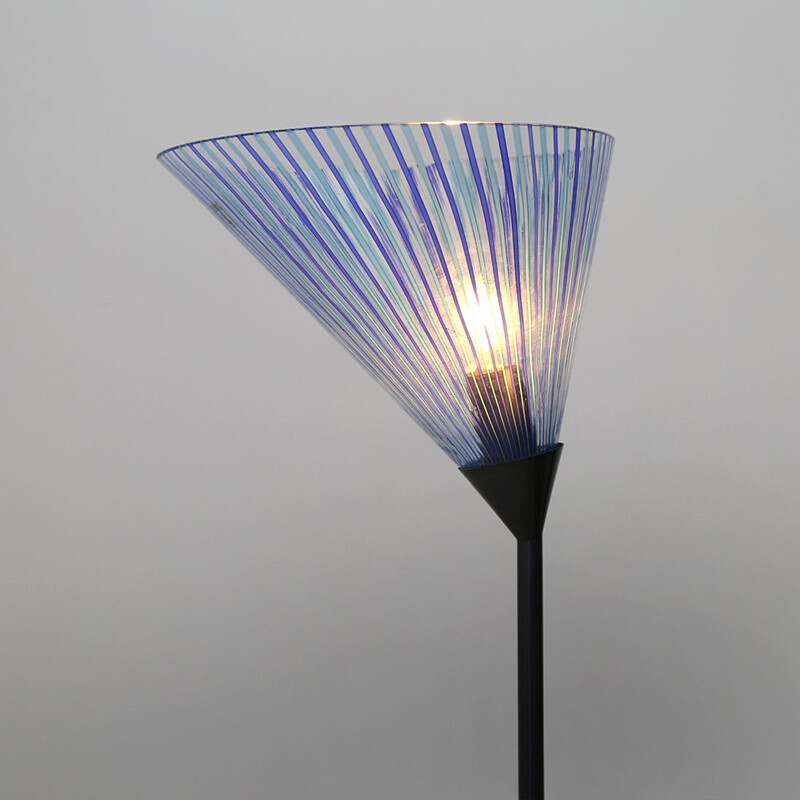 Vloerlamp met glazen voet en diffuser van Carlo Bartoli voor Antonangeli, 1980