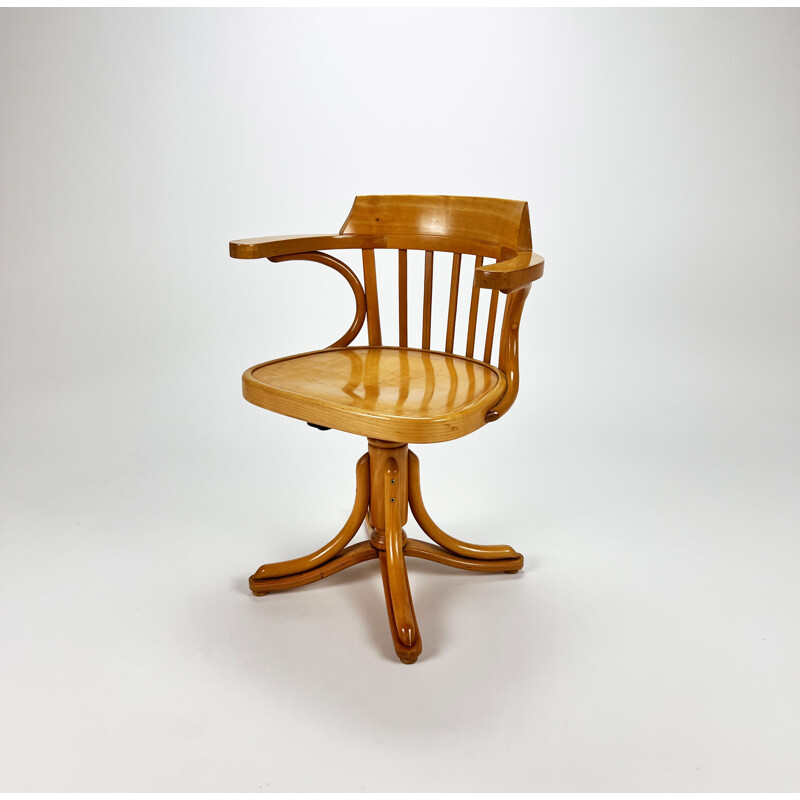 Silla de oficina vintage de madera curvada de Zpm Radomsko, 1950