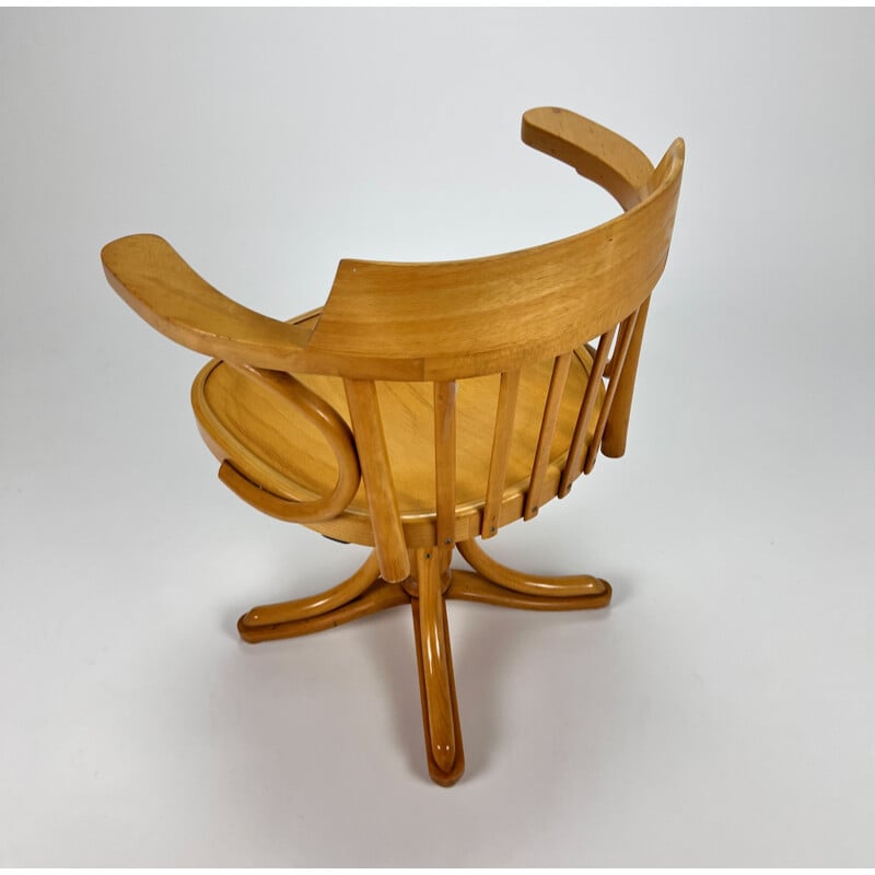 Fauteuil de bureau vintage en bois courbé de Zpm Radomsko, 1950