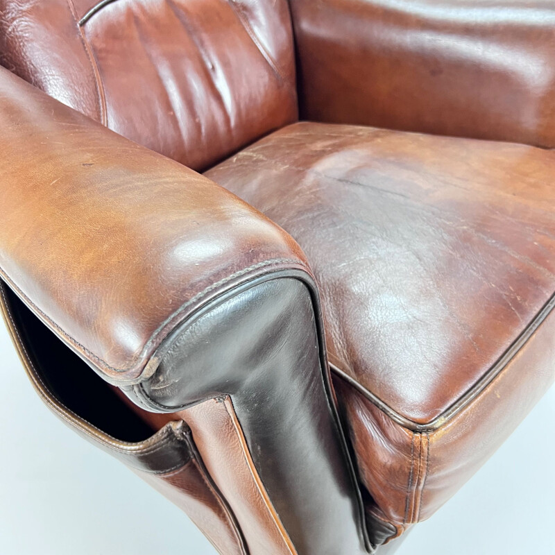 Vintage leather club chair, 1970