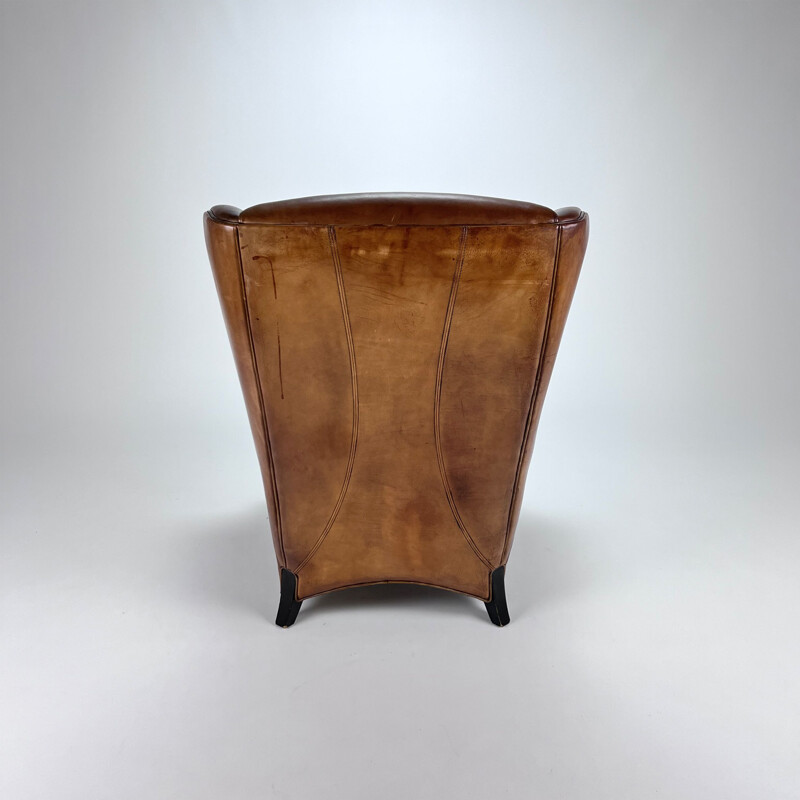 Vintage leather club chair, 1970