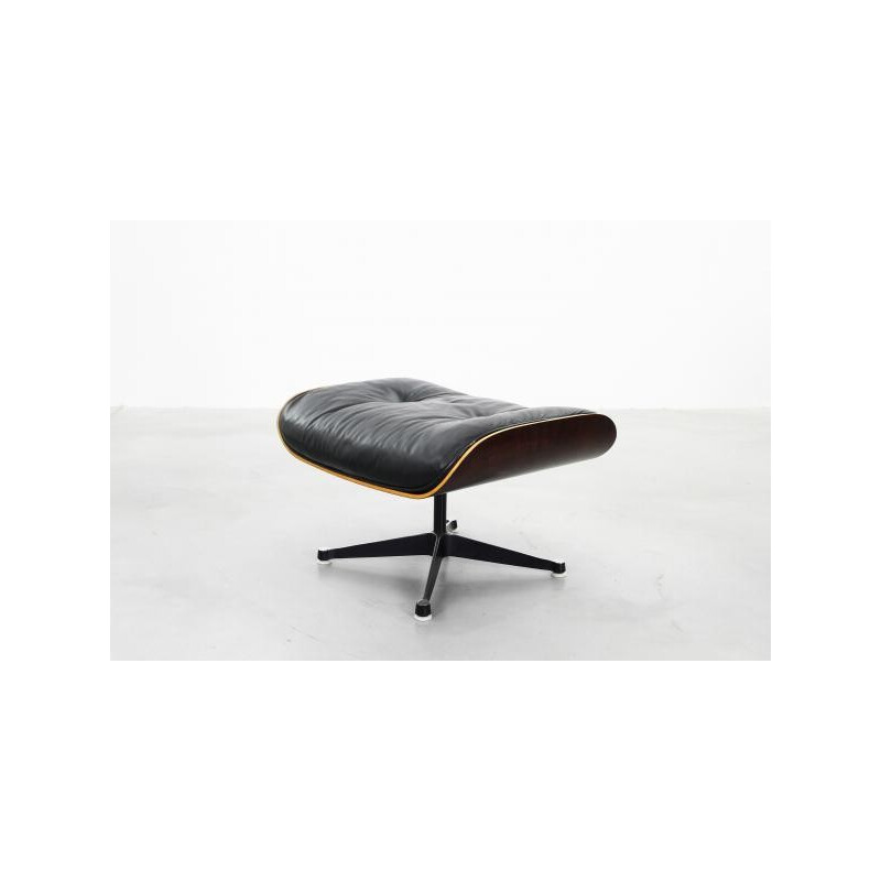 Fauteuil "Lounge chair 670 - 671" Herman Miller en palissandre et cuir et son ottoman, Charles EAMES - 1970