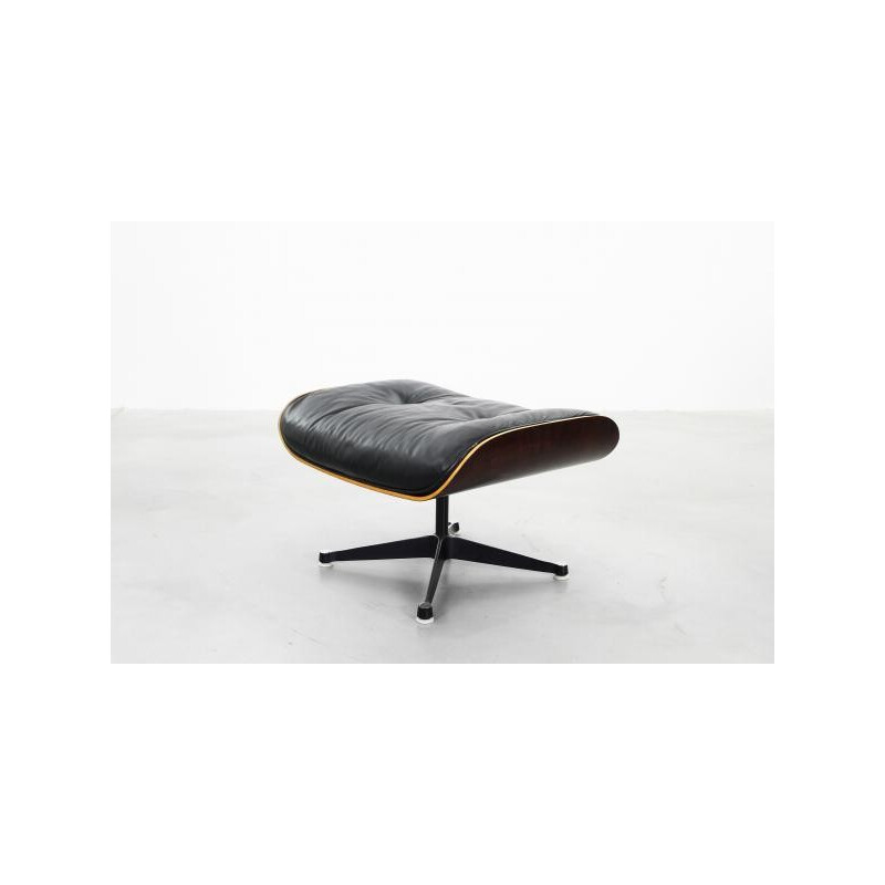 Herman Miller "Lounge Chair 670 - 671"  with its ottoman in rosewood and leather, Charles EAMES  - 1970s