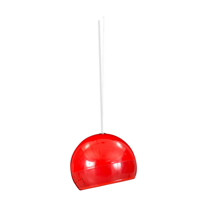 Vintage red Pallade pendant lamp by Artemide, 1970