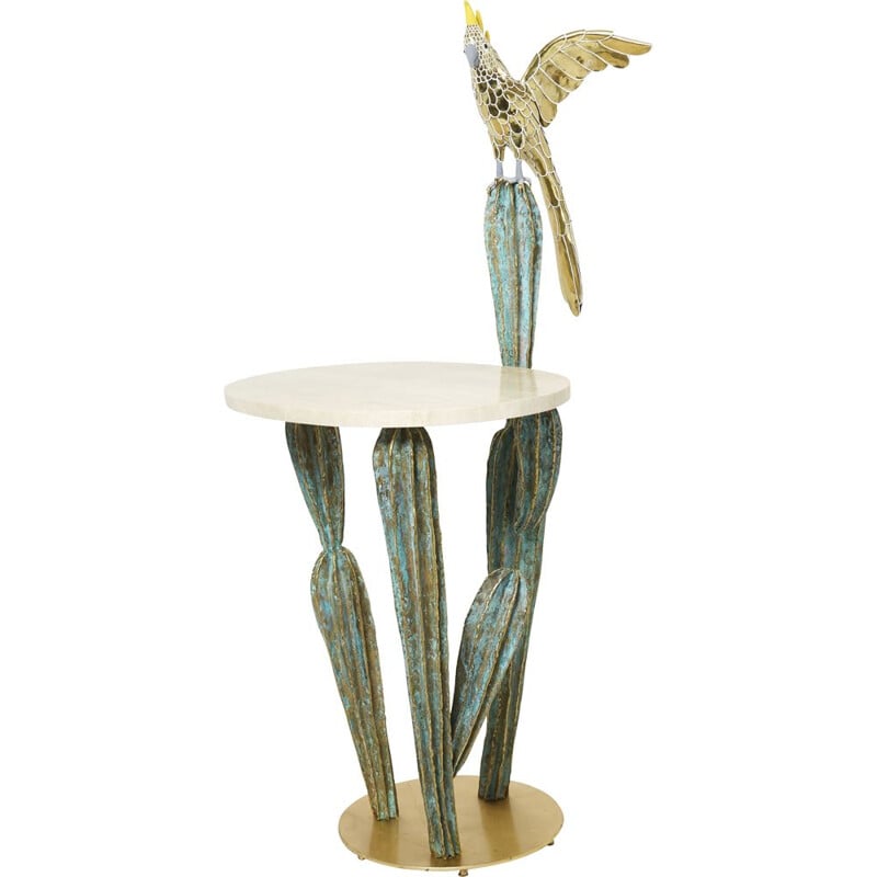 Vintage cactus and parrot console by Alain Chervet, 1989