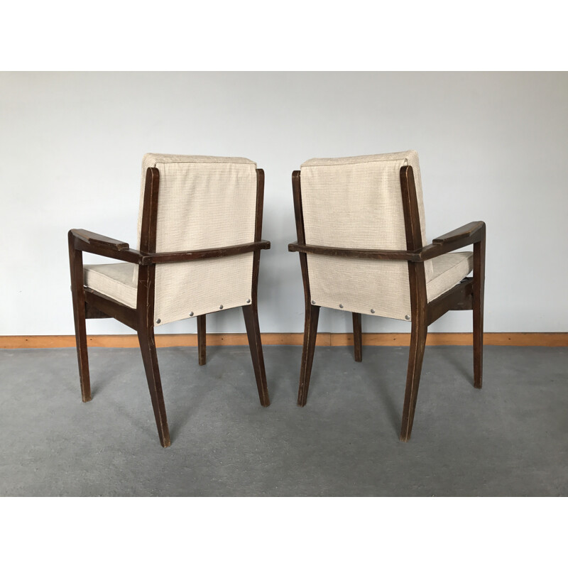 Free-span pair of "Bridge" armchairs, Pierre GUARICHE - 1950s