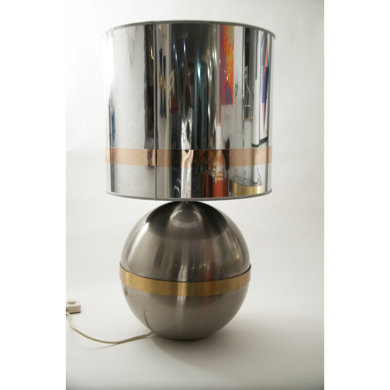Lampe de table vintage en métal et laiton de Gioffredo Reggiani, 1970