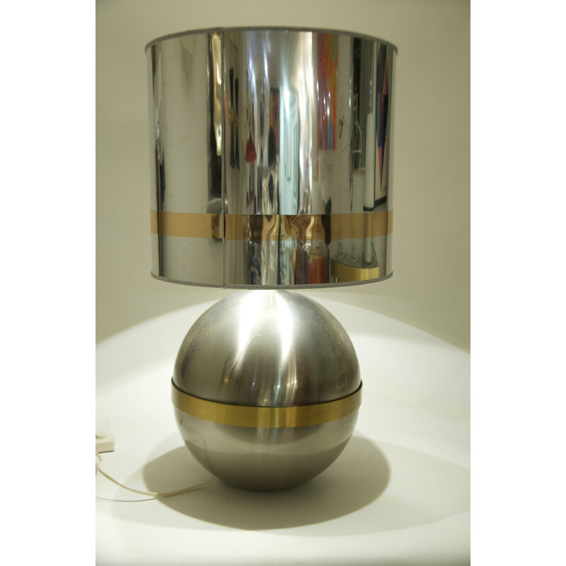Vintage metal and brass table lamp by Gioffredo Reggiani, 1970