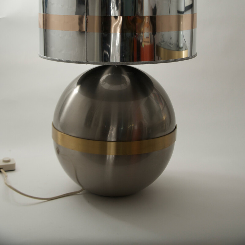 Vintage metal and brass table lamp by Gioffredo Reggiani, 1970