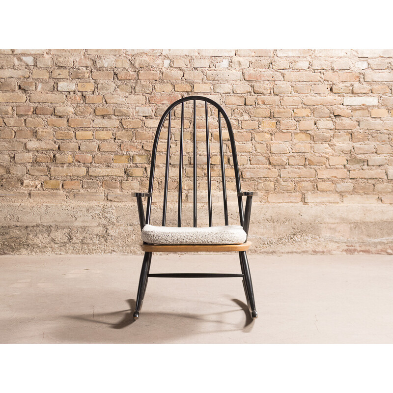 Vintage black rocking chair in fabric