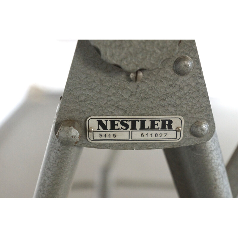Table industrielle Nestler en hêtre et acier - 1960