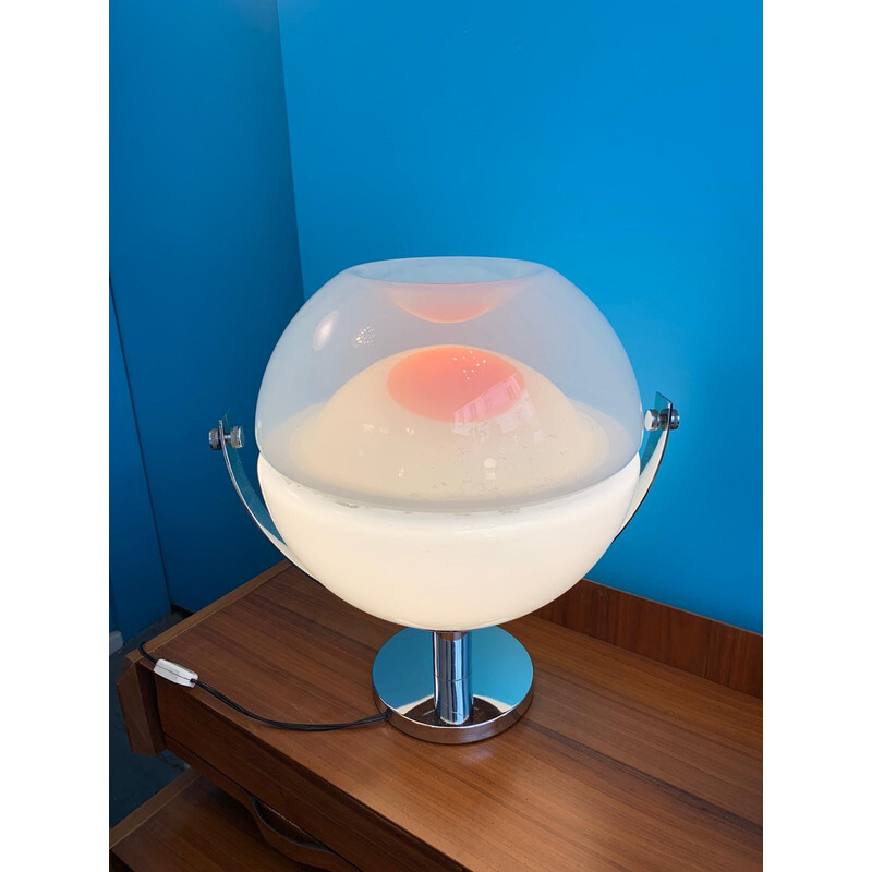 Lampe globe vintage en verre soufflé par Carlo Nason, 1970