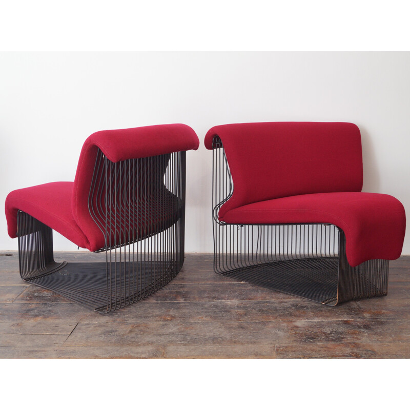 Fritz Hansen magenta "pantonova" sofa, Verner PANTON - 1970s