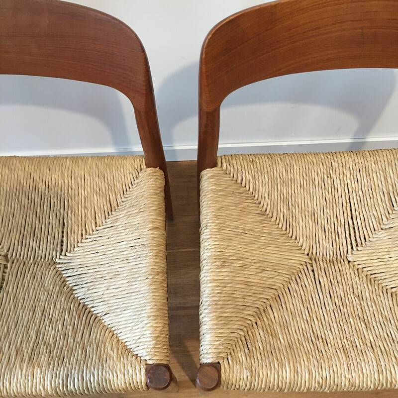 Pair of vintage chairs model 75 by Niels Otto Møller for J.L. Møller, 1960