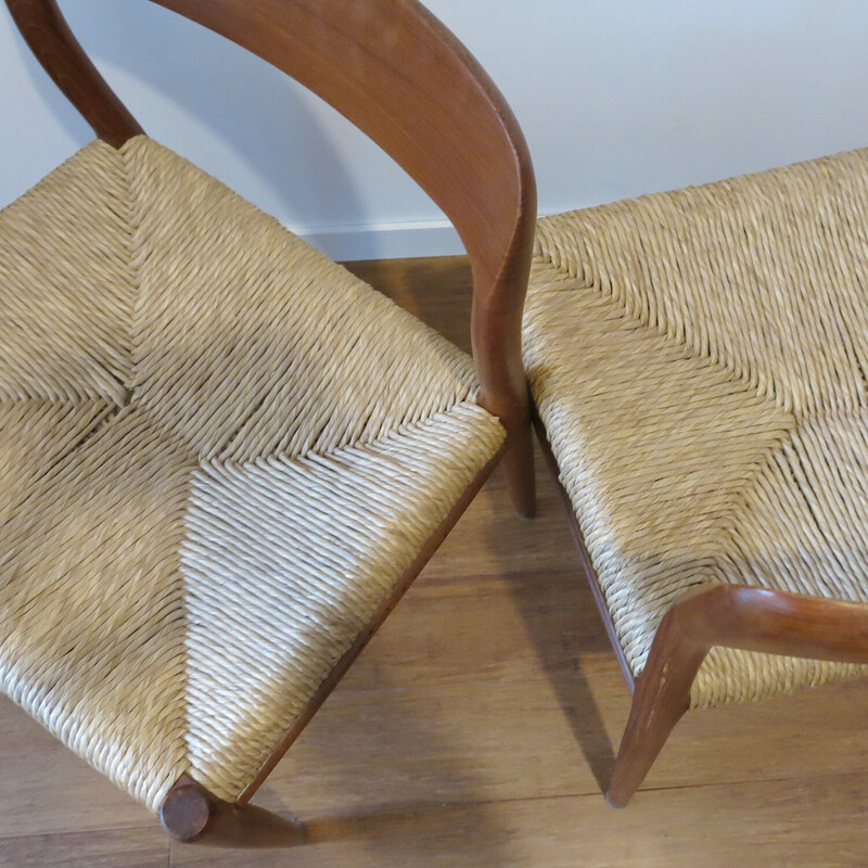 Pair of vintage chairs model 75 by Niels Otto Møller for J.L. Møller, 1960