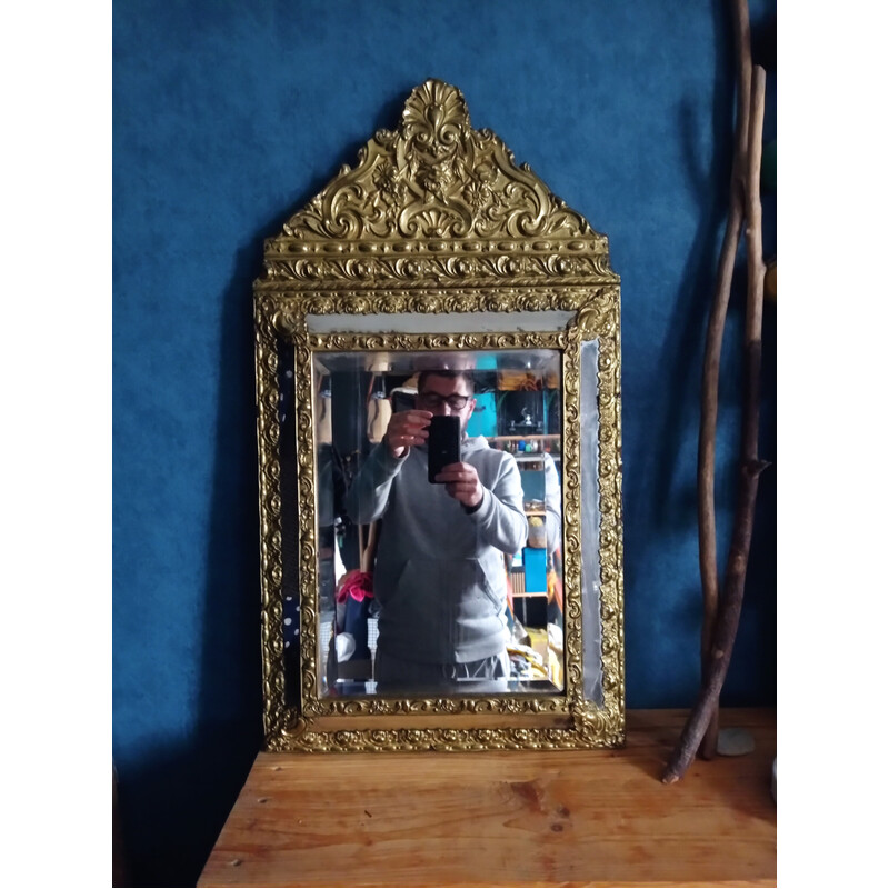 Specchio d'epoca con perline Napoleone III