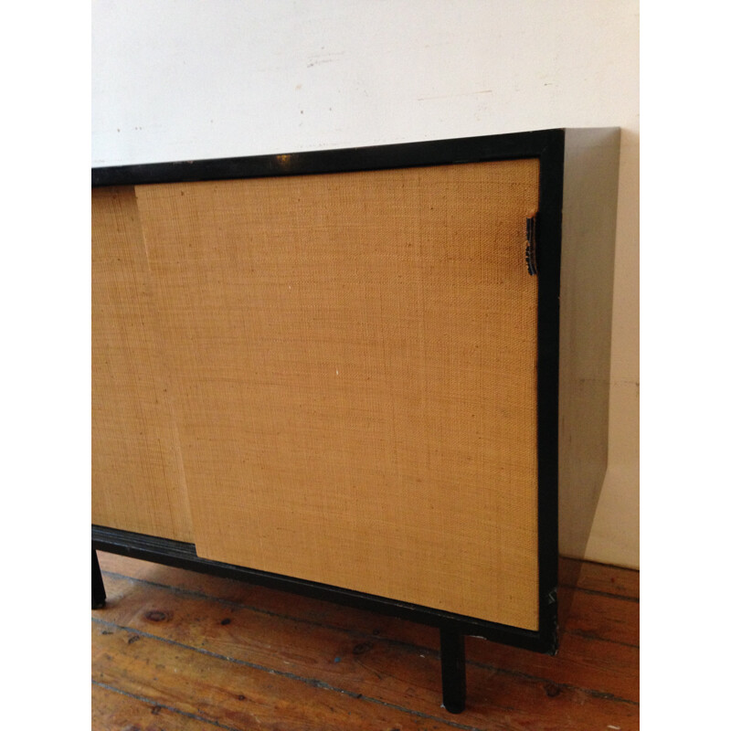 Sideboard in raffia, Florence KNOLL - 1950s