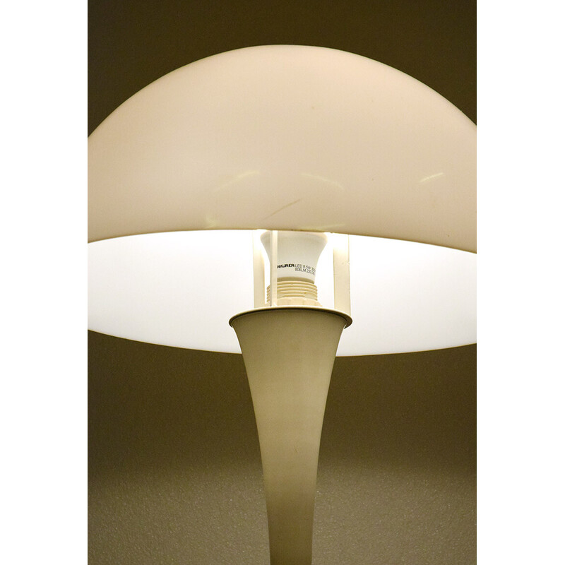 Lámpara de pie italiana vintage de plexiglás y aluminio, años 70