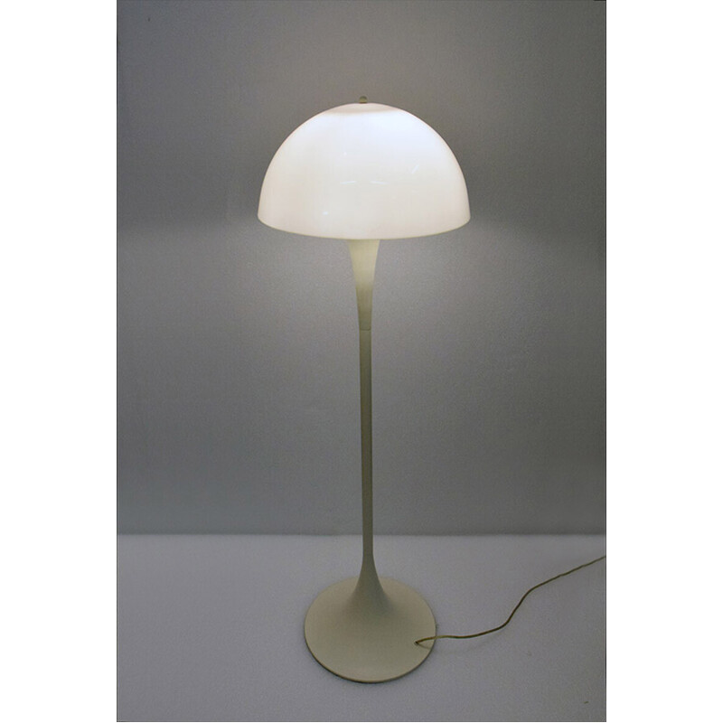 Italian vintage plexiglass and aluminum floor lamp, 1970s