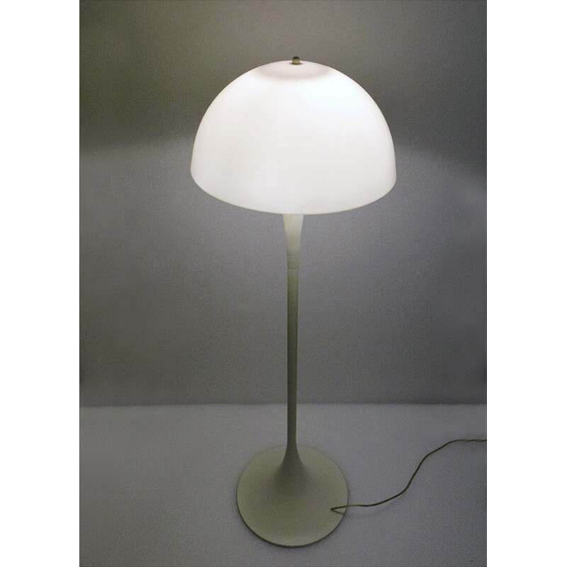 Italian vintage plexiglass and aluminum floor lamp, 1970s