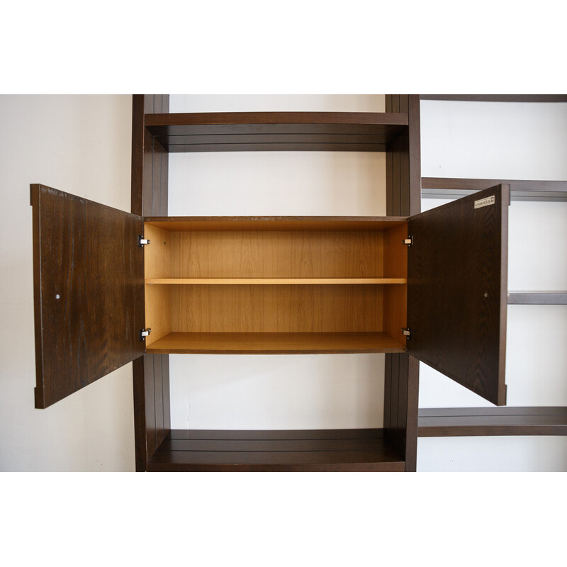 Vintage Omnia wall unit in dark oakwood veneer, Germany 1970