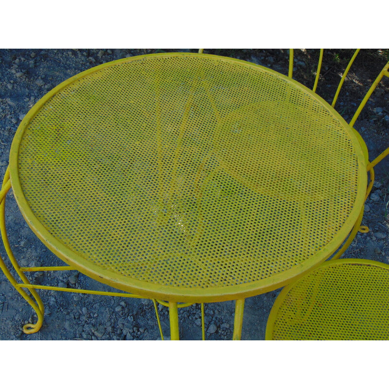 Vintage-Gartenmöbel aus gelbem Eisen