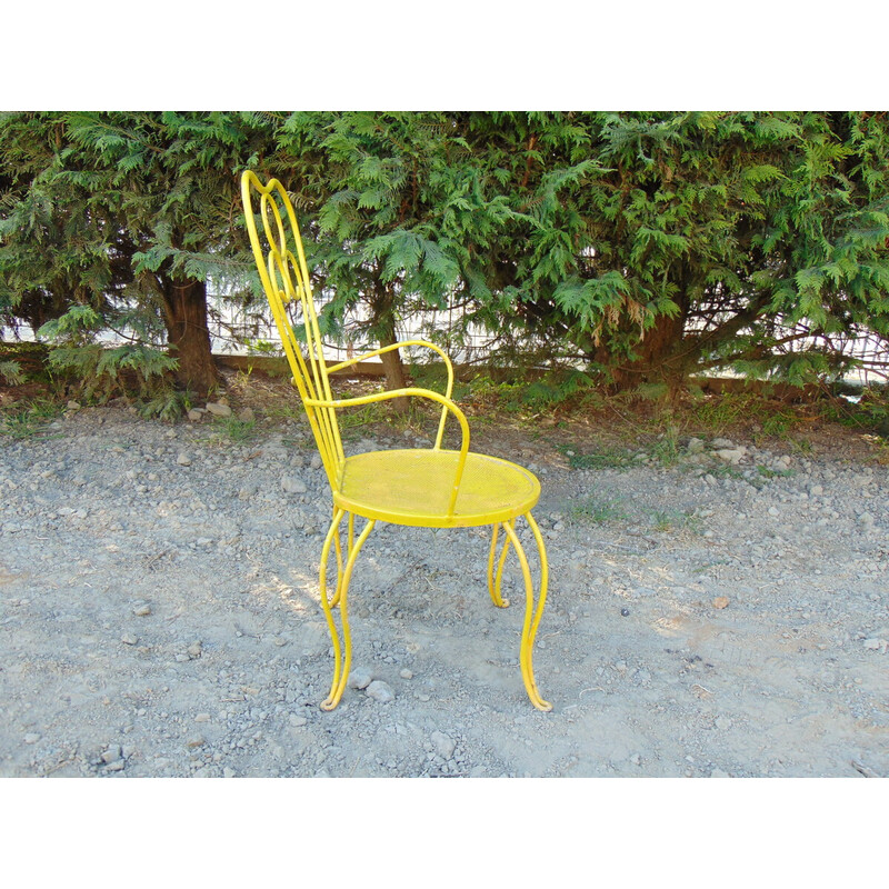 Vintage yellow iron garden set