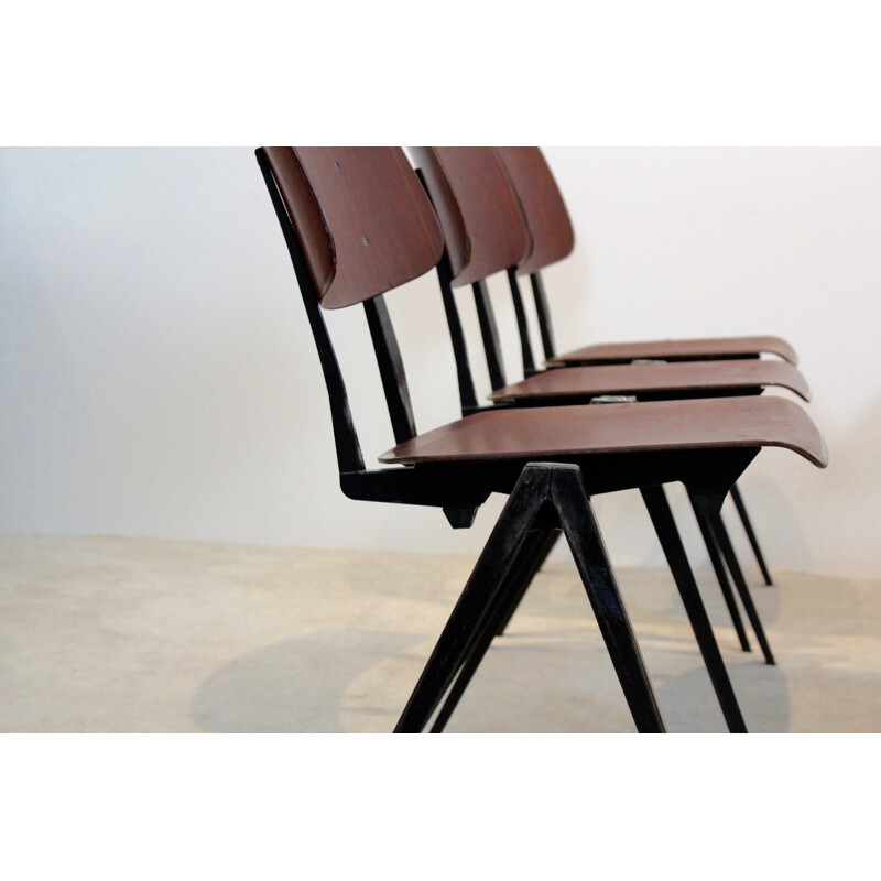 Industrial Galvanitas "S16" chair in plywood - 1960s