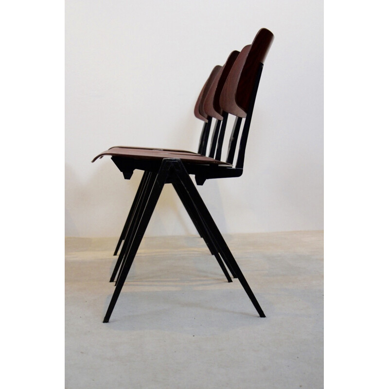 Industrial Galvanitas "S16" chair in plywood - 1960s