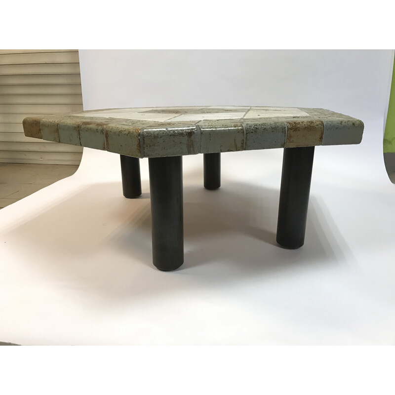 Vallauris ceramic "Lune" coffee table, Roger CAPRON - 1960s