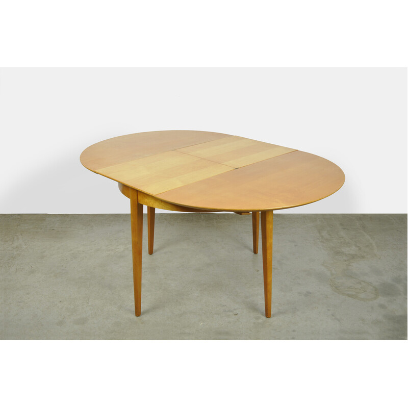 Vintage birchwood extendable dining table by Cees Braakman for Pastoe, Netherlands 1950s