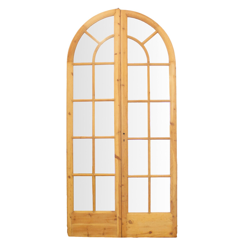 Pair of vintage French doors with mirrors