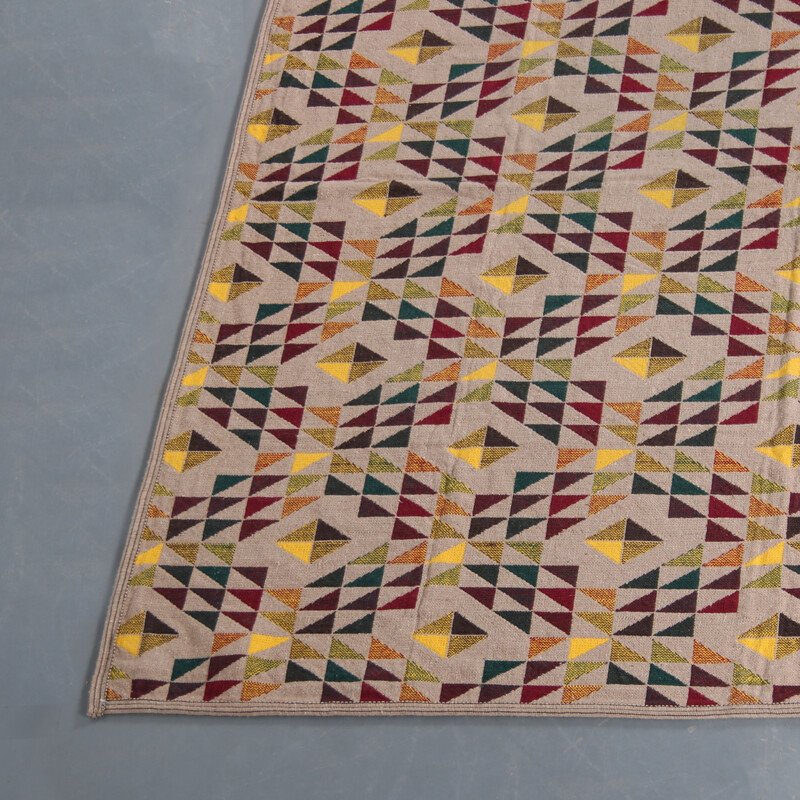 Vintage geometrisch tapijt, Nederland 1950