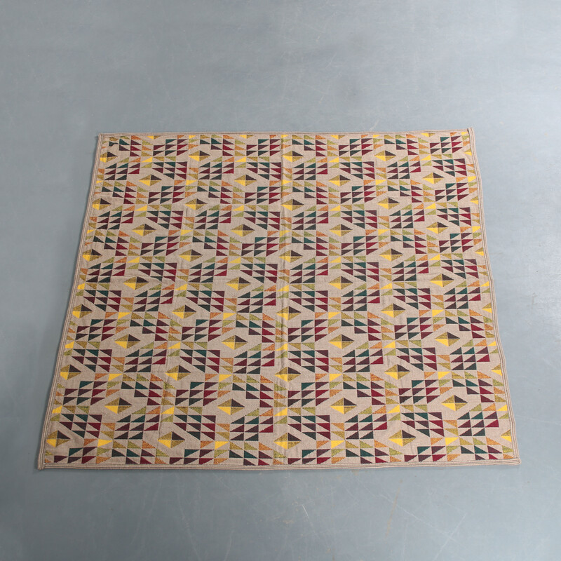 Vintage geometrisch tapijt, Nederland 1950