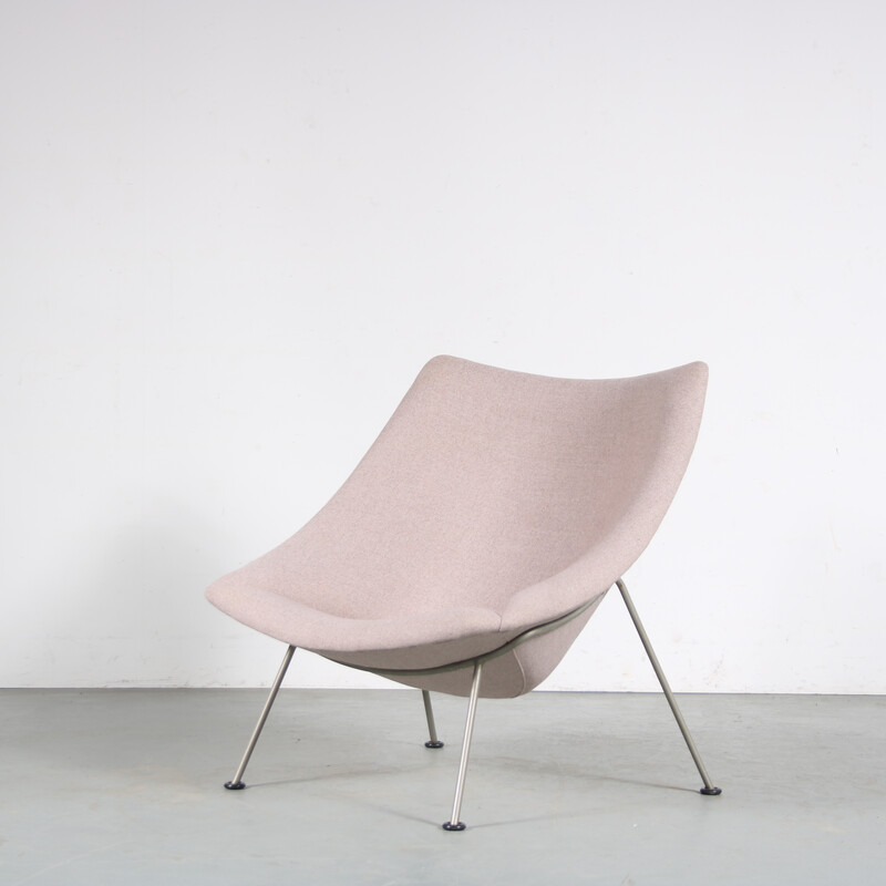 Vintage fauteuil en voetenbank "Oyster" van Pierre Paulin voor Artifort, Nederland 1950