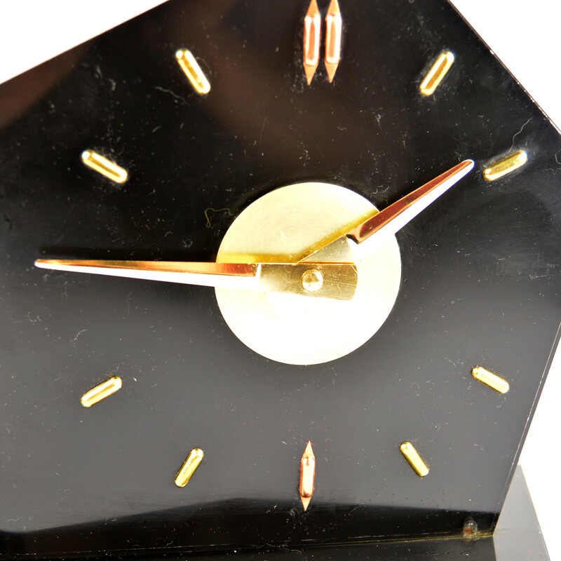 Reloj de sobremesa vintage de baquelita, Checoslovaquia 1950