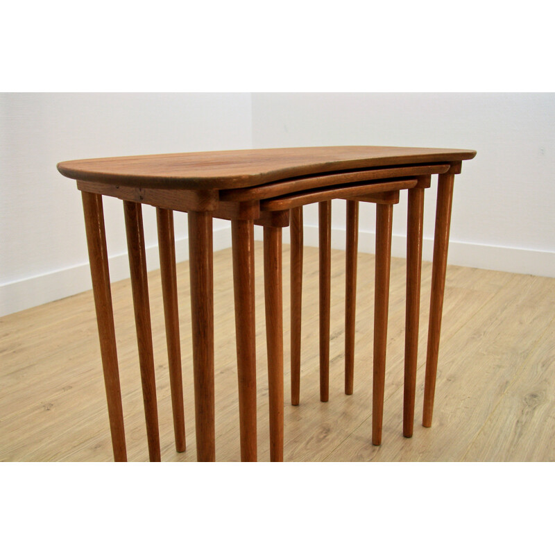 Set of 3 Danish nesting tables in teak - 1960s