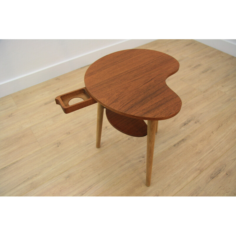 Table d'appoint scandinave en teck et chêne - 1960