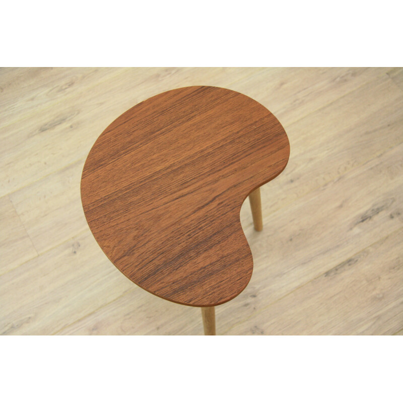 Danish side table in teak and oak with cup holder - 1960s