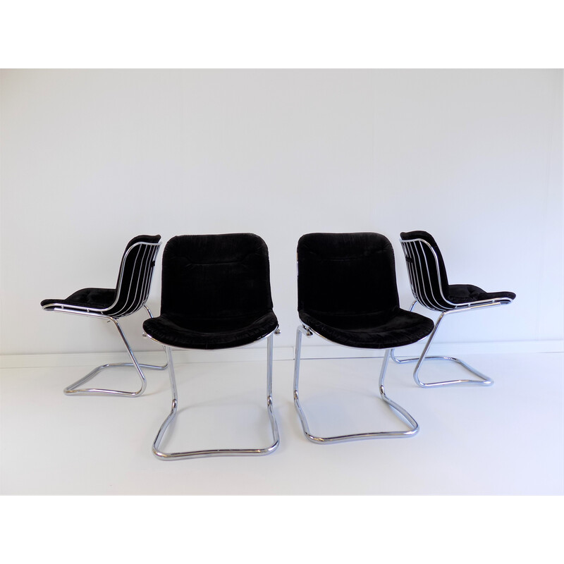 Ensemble de 4 fauteuils cantilever vintage Rima par Gastone Rinaldi